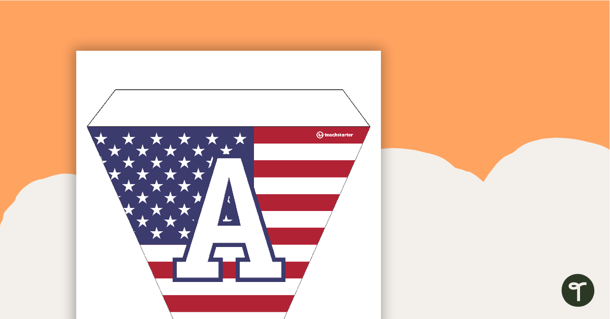 United States of America Flag - Letters and Number Bunting teaching resource
