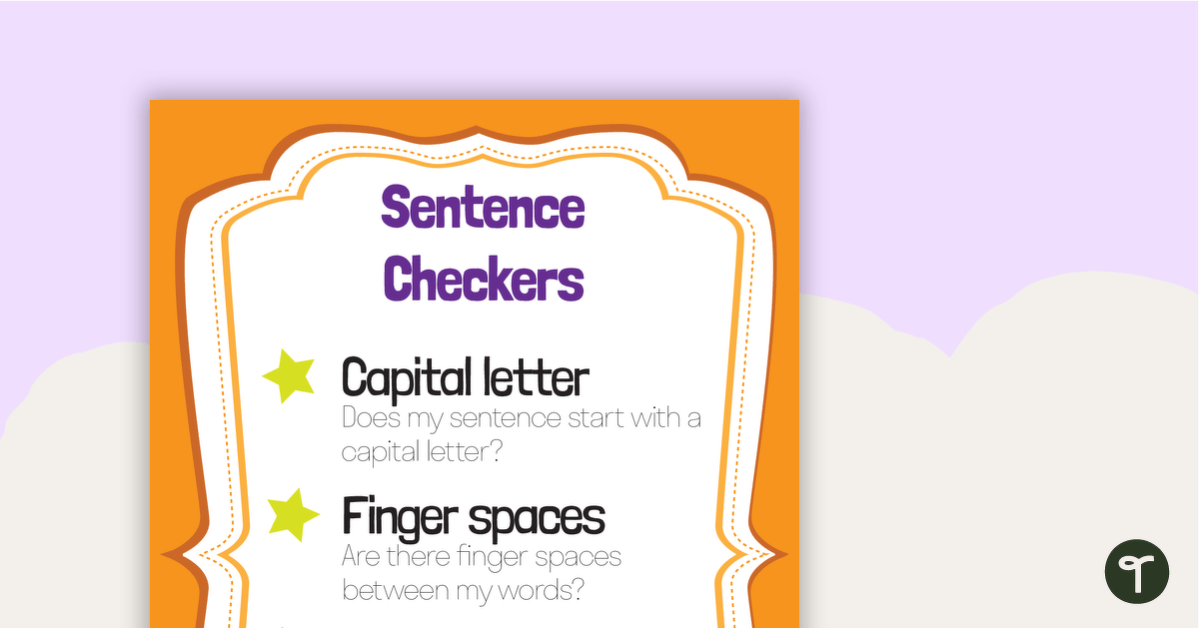 Sentence Checkers Poster and Checklist teaching resource