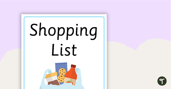 52 Shopping List Vocabulary Words teaching resource