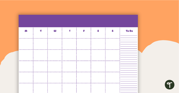 Plain Purple - Monthly Overview teaching resource