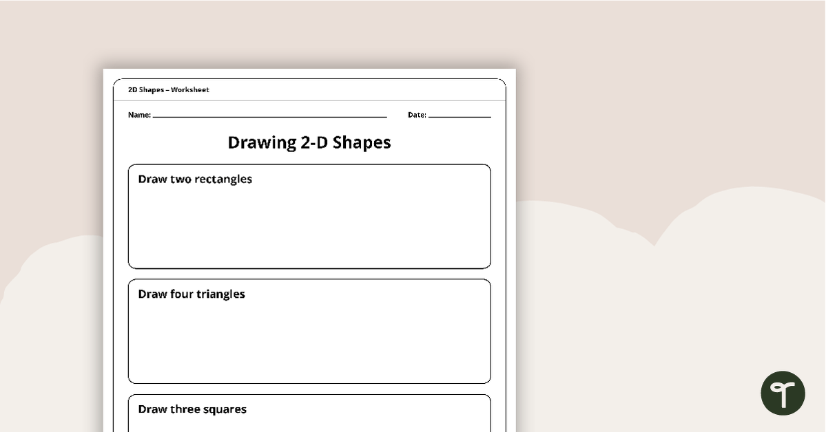 Drawing 2D Shapes Worksheet teaching resource