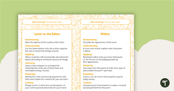 Grade 5 Magazine - "What's Buzzing?" (Issue 1) Task Cards teaching resource