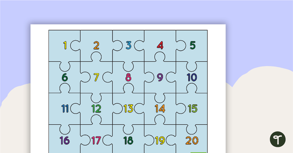 1 to 20 Number Puzzle teaching resource