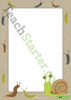 Snail and Slug Minibeast Page Border - Word Template teaching resource