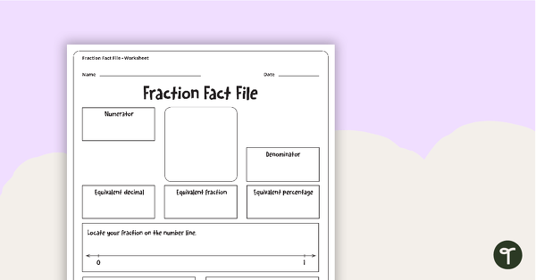 Go to Fraction Fact File Worksheet teaching resource