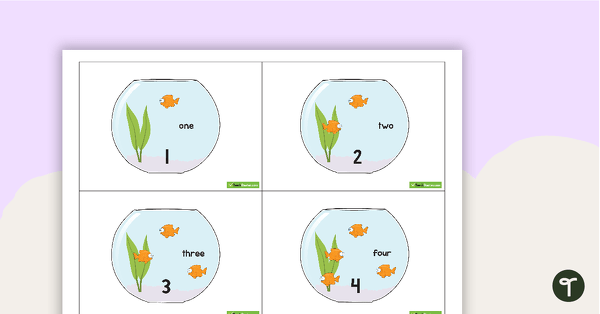 Fish Bowl Number Cards - 1 to 20 teaching resource