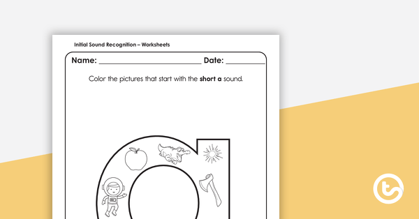 Go to Initial Sound Recognition Worksheets (lowercase letters) – Complete Set a–z teaching resource
