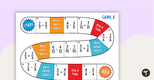Fraction Frenzy Board Game teaching resource