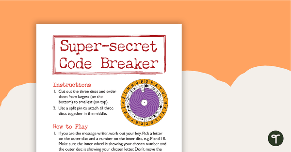 Super-secret Code Breaker Template teaching resource