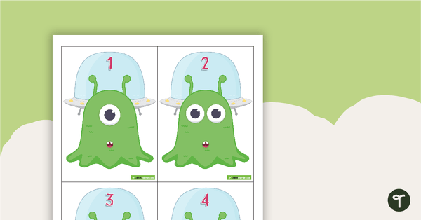 Alien Number Sequencing Cards - 1 to 20 teaching resource