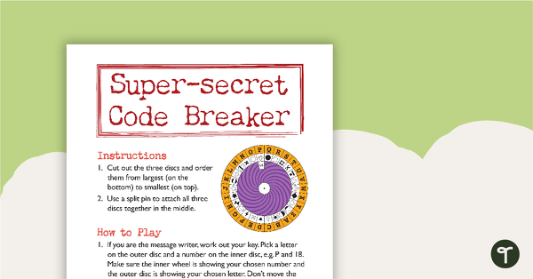 Super-secret Code Breaker Template teaching resource