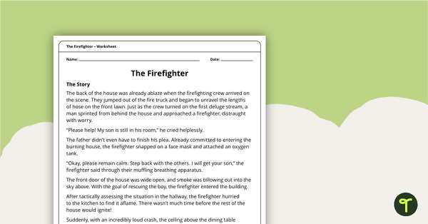 The Firefighter Story – International Women's Day teaching resource