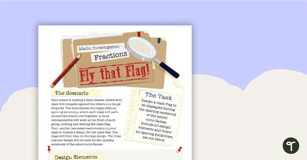 Fractions Maths Investigation - Fly That Flag! teaching resource