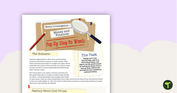 Go to Money and Finances Maths Investigation – Pop–Up Shop on Wheels teaching resource