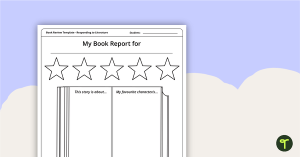Preview image for Book Worm Themed - Book Report Template and Poster - teaching resource