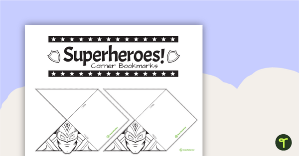 Go to Superhero-inspired Corner Bookmark Templates teaching resource