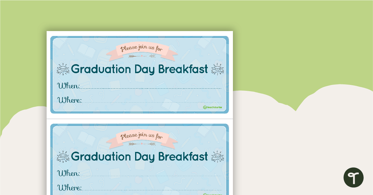 Graduation Day Breakfast Invitations teaching resource