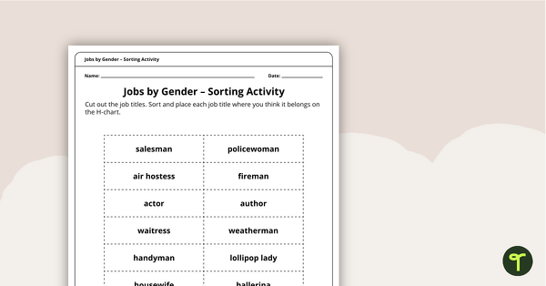 Go to Jobs by Gender Sorting Activity teaching resource