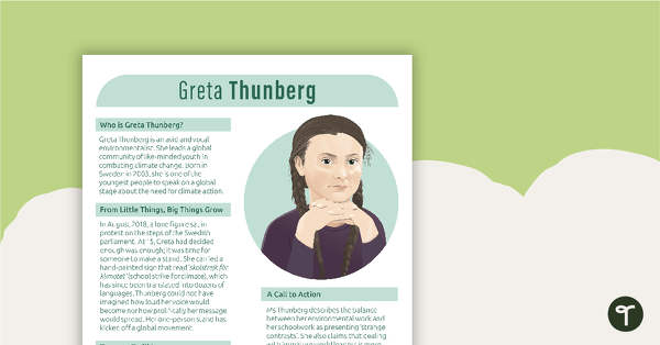 Go to Inspirational Woman Profile – Greta Thunberg teaching resource