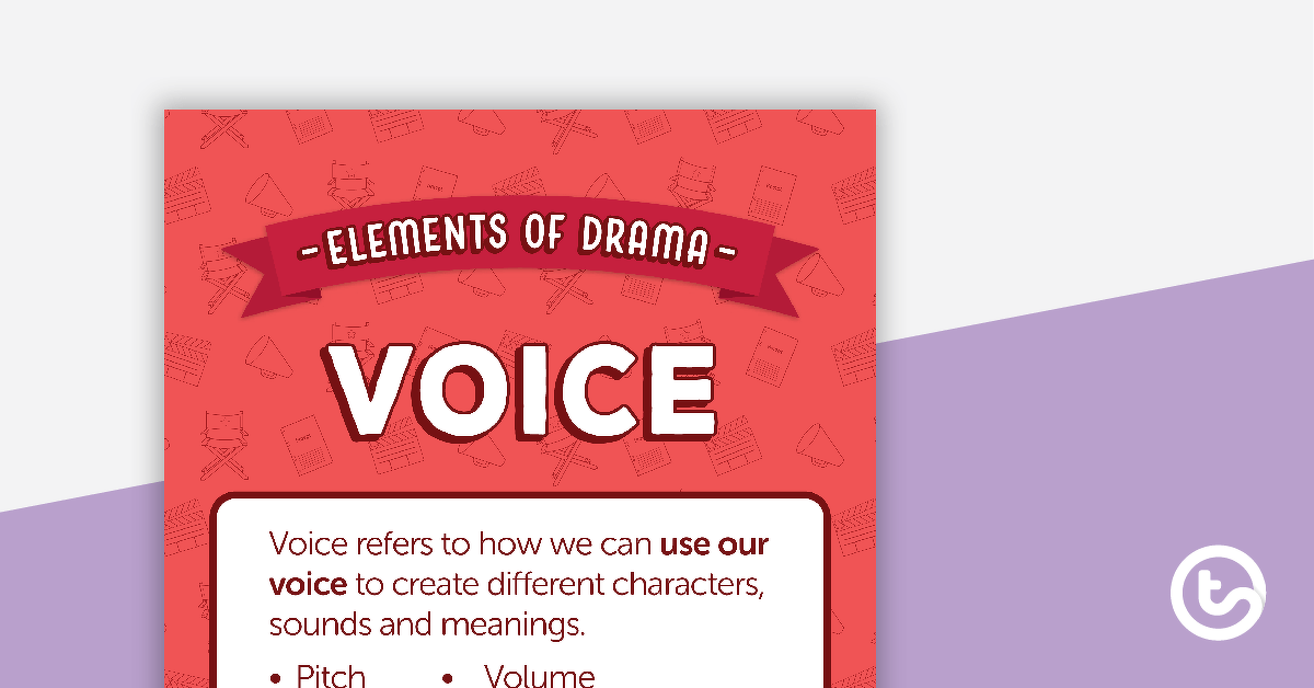 Voice - Elements of Drama Poster teaching resource