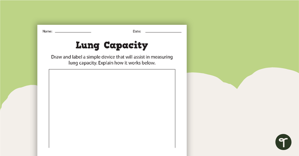 Lung Capacity Worksheet teaching resource