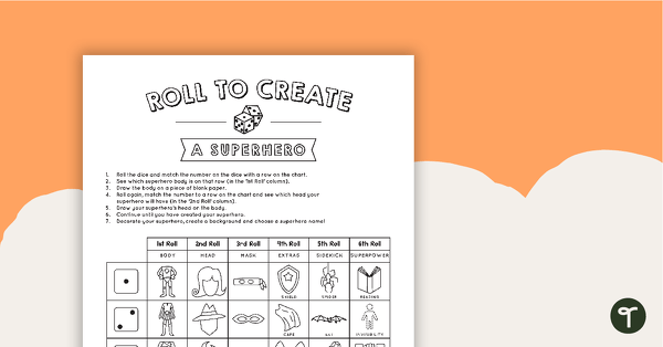 Go to Roll to Create a Superhero Character teaching resource