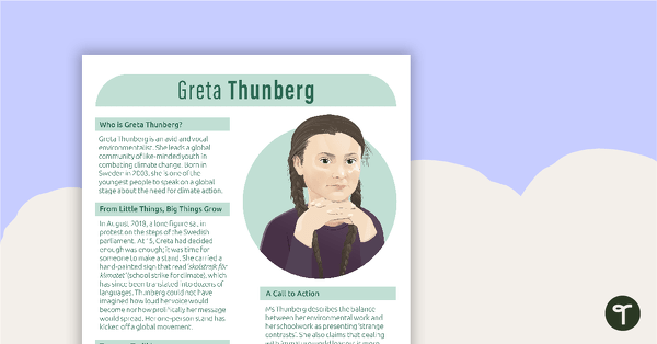 Inspirational Woman Profile – Greta Thunberg teaching resource