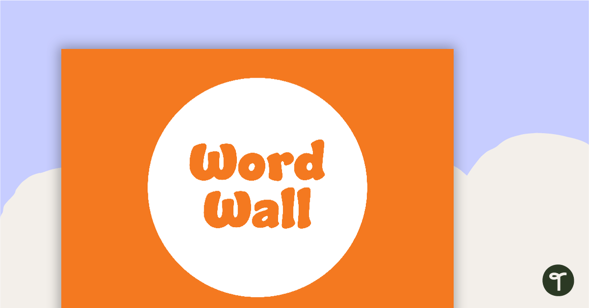 Plain Orange - Word Wall Template teaching resource