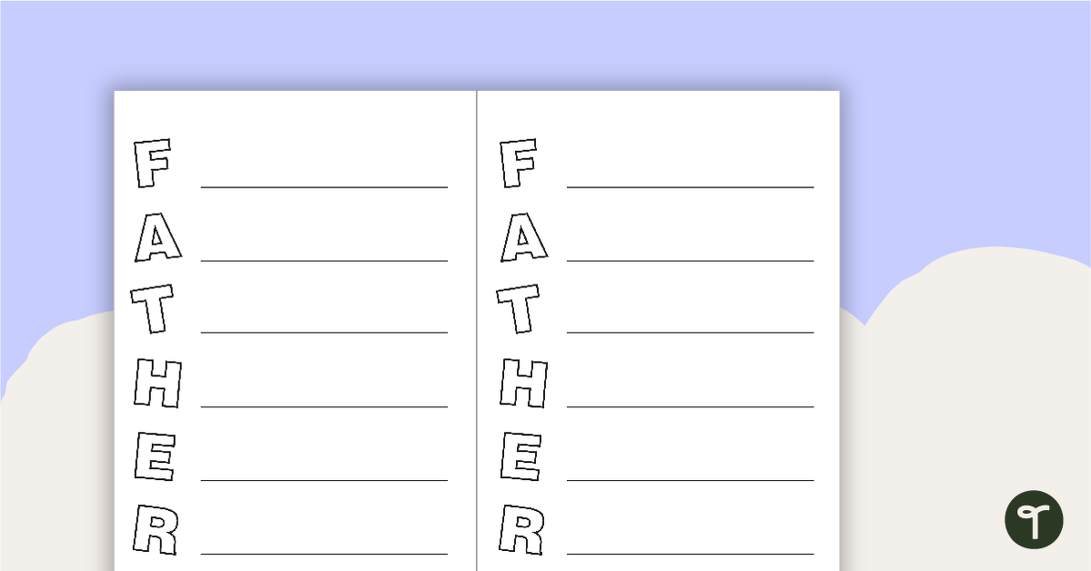 Father's Day Acrostic Poem teaching resource