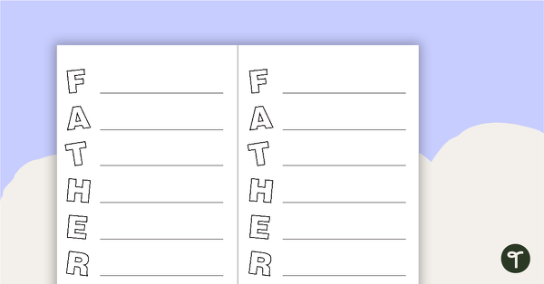 Go to Father's Day Acrostic Poem teaching resource