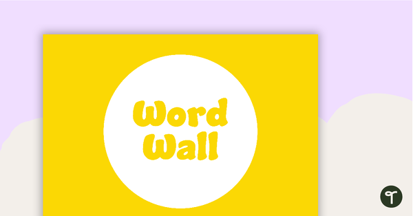 Plain Yellow - Word Wall Template teaching resource
