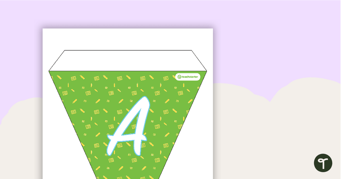 Calculator Pattern - Letters and Number Pennant Banner teaching resource