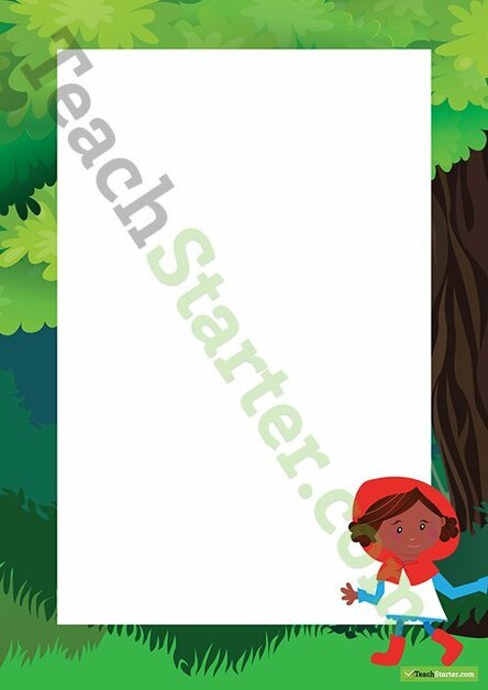 Little Red Riding Hood Fairy Tale Border - Word Template teaching resource