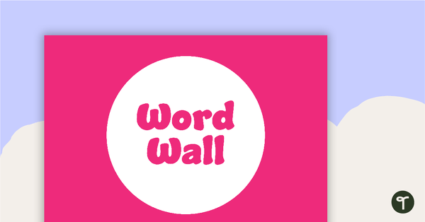 Plain Pink - Word Wall Template teaching resource