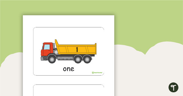 Go to 1 to 20 Dump Truck Number Cards teaching resource