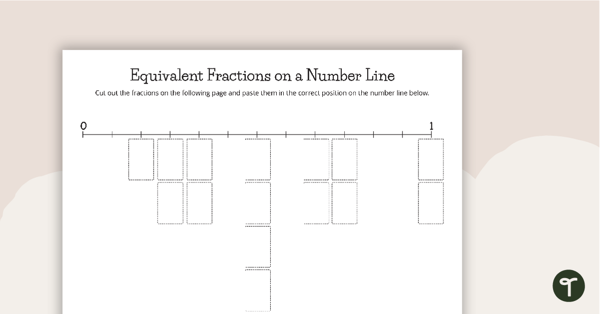 Equivalent Fractions on a Number Line Activity teaching resource