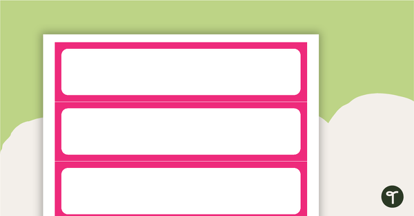Plain Pink - Tray Labels teaching resource