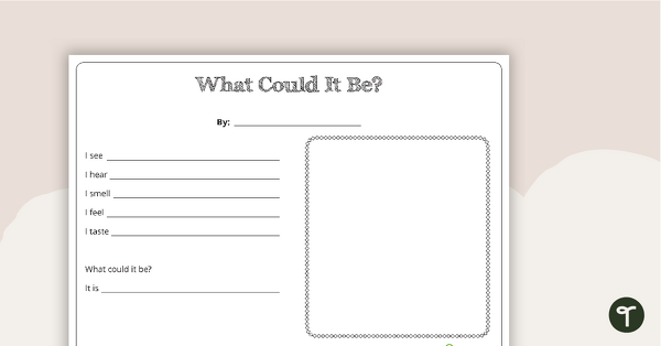 Preview image for What Could It Be? - Sensory Poem Template - teaching resource