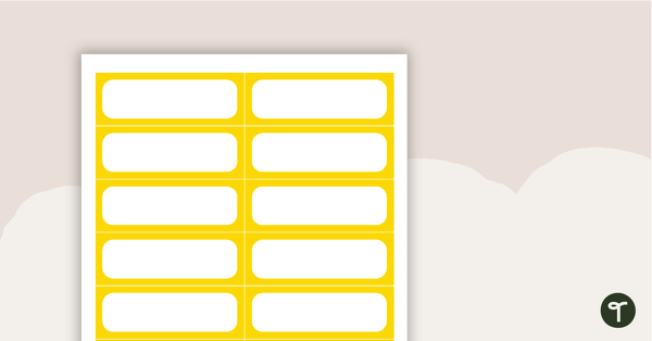 Go to Plain Yellow - Name Tags teaching resource