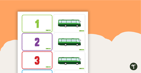 1 to 5 Transport Number Match Cards teaching resource