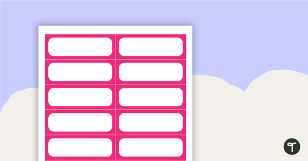 Plain Pink - Name Tags teaching resource