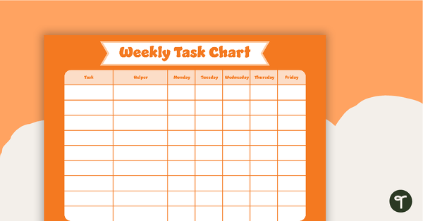 Go to Plain Orange - Weekly Task Chart teaching resource
