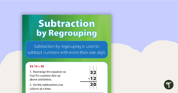 Preview image for Subtraction by Regrouping Poster - teaching resource