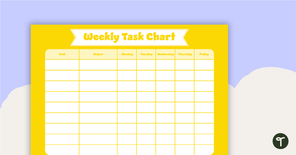Plain Yellow - Weekly Task Chart teaching resource