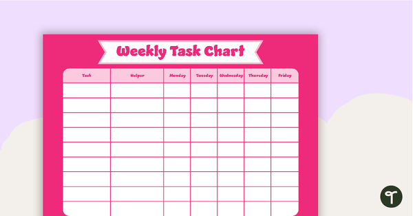 Go to Plain Pink - Weekly Task Chart teaching resource