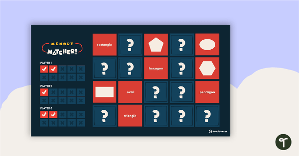 Go to Memory Matcher PowerPoint – 2D Shapes teaching resource