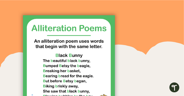 Go to Alliteration Poem Poster teaching resource