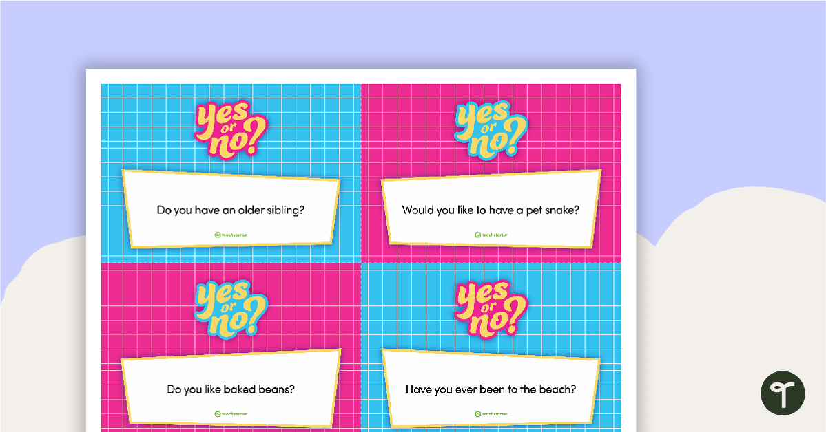 Yes or No? Questions – Flashcards teaching resource