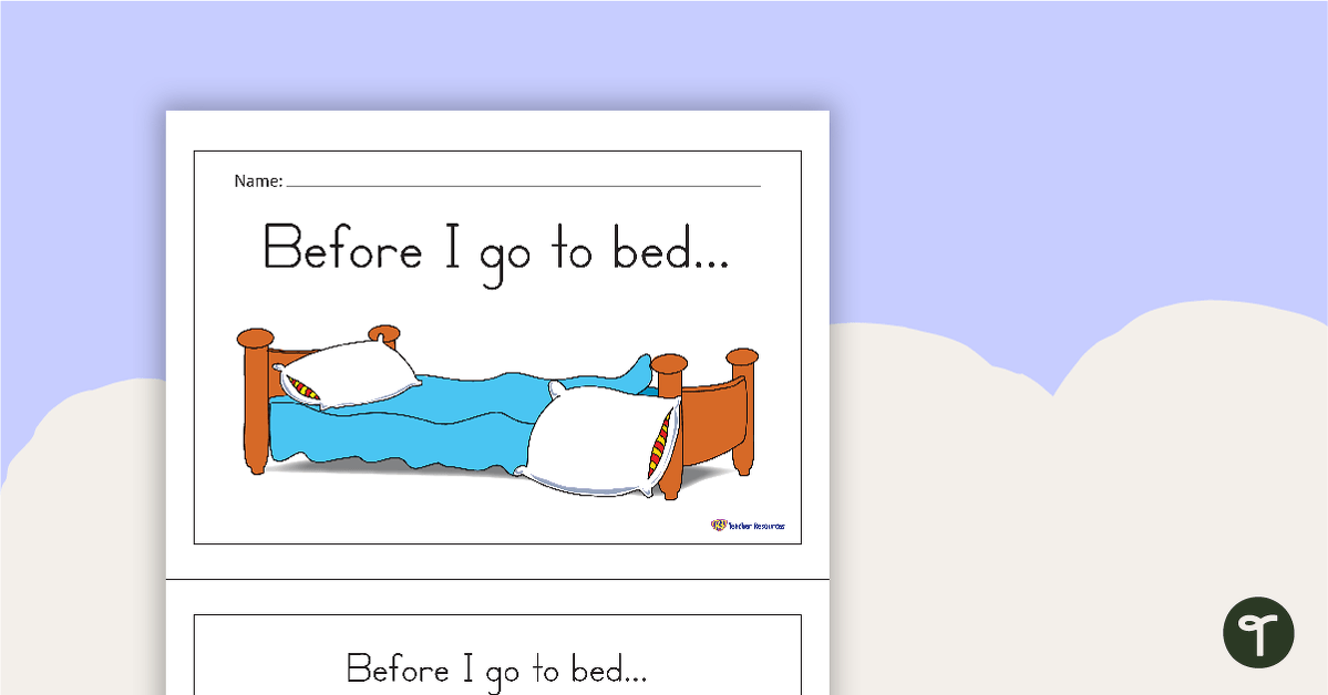 Before I Go To Bed Concept Book teaching resource