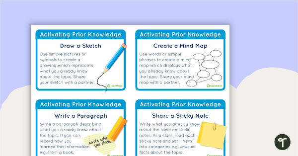 Go to Activating Prior Knowledge - Comprehension Strategy Task Cards teaching resource